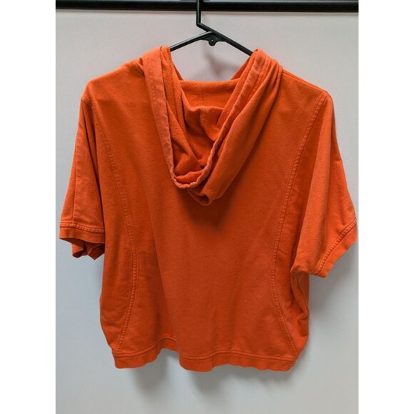 Style & Co Sport Orange Short-Sleeve Zippered Hoodie - Picture 2 of 2